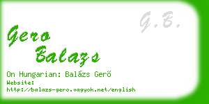 gero balazs business card